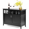 2-Door Dining   Cabinet with Open Storage Shelf