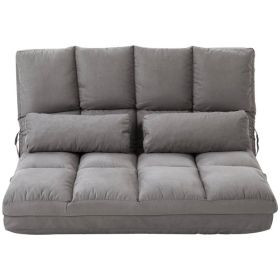 Suede Fabric Floor Sofa Bed Recliner with Adjustable Back