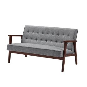 2-Seat Loveseat Sofa Couch Wood Frame