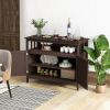 Wood 2-Door Dining Buffet with Open Storage Shelf