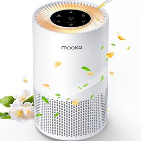 Air Purifiers for Home Large Rooms up to 1200ftÂ², MOOKA H13 True HEPA Air Purifier for Bedroom Pets with Fragrance Sponge, Timer