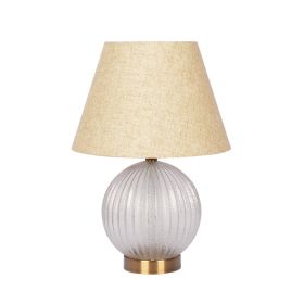 Clear Table Lamp Large Linen Shade