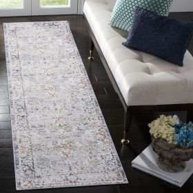 2X8 Ivory/Grey /Traditional Non-Shedding Living Room Bedroom Dining Home Office Stylish and Stain Resistant Area Rug