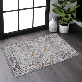 NAAR PAYAS Collection 2X3 Ivory/Grey/Traditional Non-Shedding Living Room Bedroom Dining Home Office Stylish and Stain Resistant Area Rug