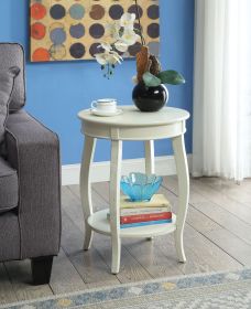 ACME Aberta Side Table in Antique White 82785