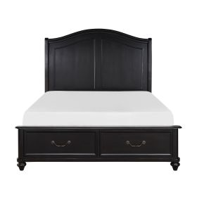 Charcoal Brown Finish Traditional Bedroom Furniture 1pc Queen Platform Bed with Storage Drawers Classic Design