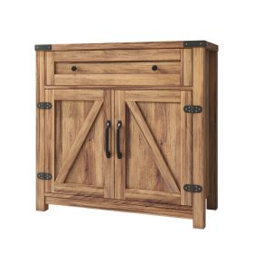 Farmhouse Double Barn Door Accent Cabinet