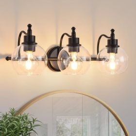 3-Lights Bathroom Vanity Lighting Fixtures Brushed Gold Modern Vanity Light 22Inch Bathroom Light Fixture Bathroom Lights Over Mirror with Clear Glass