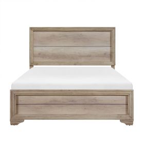 Contemporary Natural Finish 1pc Full Size Bed Premium Melamine Board Wooden Bedroom Furniture