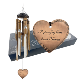 Painted Heart and Angel Wings  Wind Chime