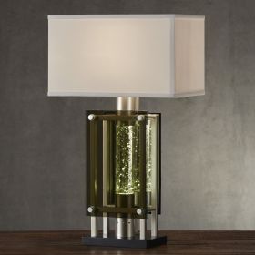 Modern Design Silver Finish 1pc Table Lamp for Nightstand End Table Sofa Table, Water Dancing Light Home Decor, Luxury Night Lamp