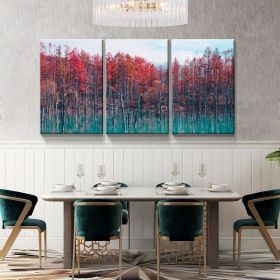 3 Panels Framed Maple Forest Canvas Wall Art Decor,3 Pieces Mordern Canvas Decoration Painting for Office,Dining room,Living room