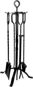 Fireplace Tools Set Indoor with Thicker Stand,Iron Home Wood Stove Accessories,Metal Fire Poker Set for Outdoor Fire Pit