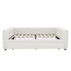 Full Size Upholstered Tufted Sofa Bed with Trundle