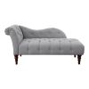 1pc Modern Traditional Chaise Button Tufted Detail Dove Gray