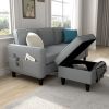 Upholstered Sectional Sofa  w/Chaise Lounge, 3-Seat, L-Shape Design