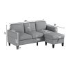 Upholstered Sectional Sofa  w/Chaise Lounge, 3-Seat, L-Shape Design