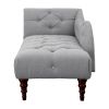 1pc Modern Traditional Chaise Button Tufted Detail Dove Gray