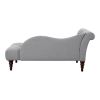 1pc Modern Traditional Chaise Button Tufted Detail Dove Gray