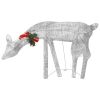 Christmas Reindeer Family 106.3"x2.8"x35.4" Silver Cold White Mesh