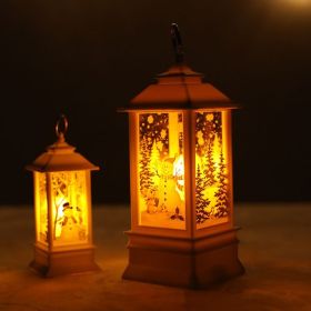 Christmas Lantern Candlestick Lamp Night Light Desktop Christmas Ornaments (Color: White)