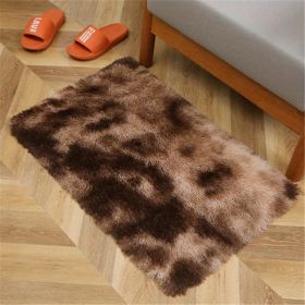 1pc, Tie-Dyed Shaggy Plush Area Rug for Bedroom, Living Room, and Nursery - Soft, Fluffy, Non-Slip, and Washable - Perfect for Kids, Girls (Color: Tie Dye Coffee, size: 19.69*31.5inch)