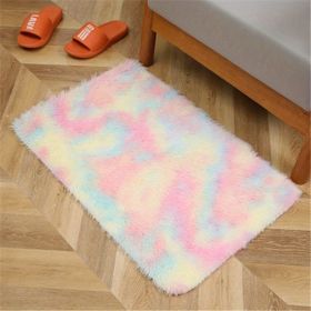 1pc, Tie-Dyed Shaggy Plush Area Rug for Bedroom, Living Room, and Nursery - Soft, Fluffy, Non-Slip, and Washable - Perfect for Kids, Girls (Color: Tie-dye Colorful, size: 19.69*31.5inch)