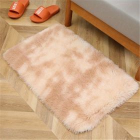 1pc, Tie-Dyed Shaggy Plush Area Rug for Bedroom, Living Room, and Nursery - Soft, Fluffy, Non-Slip, and Washable - Perfect for Kids, Girls (Color: Tie-dye Rice Camel, size: 19.69*31.5inch)