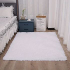 1pc, Soft Plush Area Rugs for Bedroom and Living Room - Fluffy and Fuzzy Shag Shaggy Carpet - Perfect for Kids, Girls, Boys (Color: Pure White, size: 47.24*62.99inch)