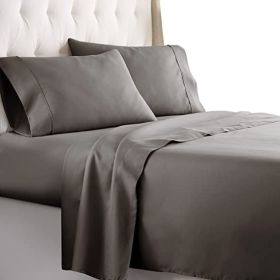 Full Size Sheets Set - Bedding Sheets & Pillowcases w/ 16 inch Deep Pockets - Fade Resistant & Machine Washable - 4 Piece 1800 Series Full Bed Sheet S (Piece Type: 4 Piece 1800 Series Full Bed, Color: Grey)