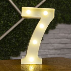 Alphabet Letter LED Lights Luminous Number Lamp Decor Battery Night Light for home Wedding Birthday Christmas party Decoration (Type: 7)