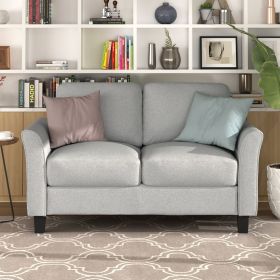 Living Room Furniture Love Seat Sofa Double Seat Sofa (Loveseat Chair) (Color: Light Gray)