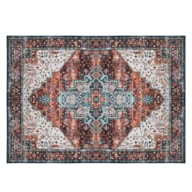 Vintage Area Rug Modern Non Slip Carpet Boho Low Pile Soft Rug Waterproof Machine Washable Rug for Living Room Bedroom Kitchen Dining Room Under Table (Color: Type 3, size: 6_9ft)